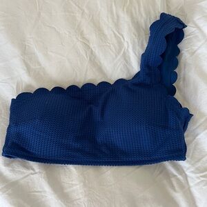 Aerie Navy Scalloped Bikini Top